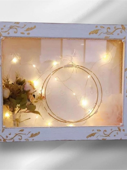Wall-Mounted Rectangle Wedding Crown Case / Photo Frame Wooden Brown 30x40cm