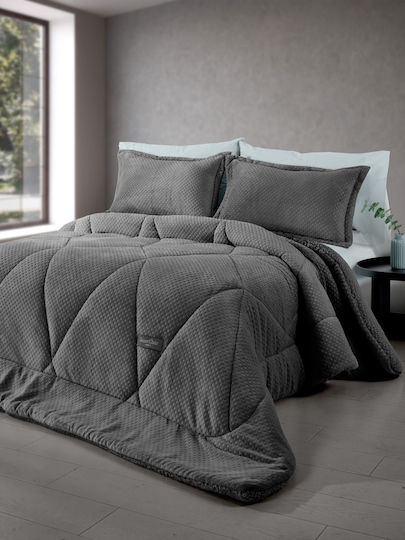 Saint Clair Κουβερτοπάπλωμα Υπέρδιπλο 220x240εκ. Carbon
