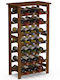 Bakaji Free Standing Wooden Wine Cabinet for 28 Bottles Brown 47x29x93.5cm