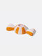 DOIY Candle Holder Ceramic in Orange Color 12x3x6cm 1pcs