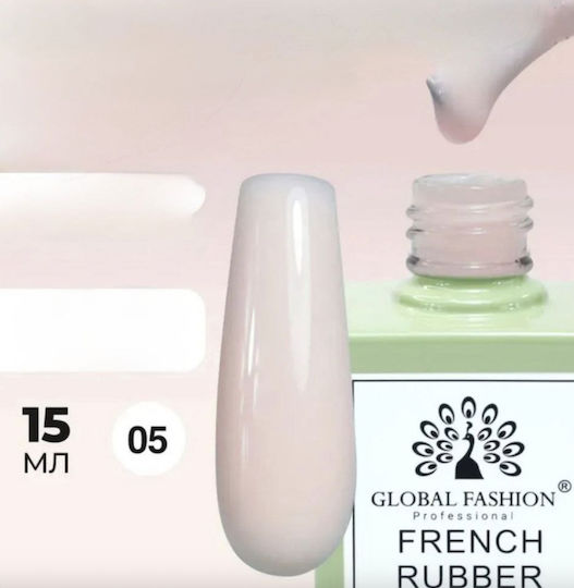 Global Fashion Base Coat / Top Coat για Απλά Βερνίκια Rubber 15ml 05