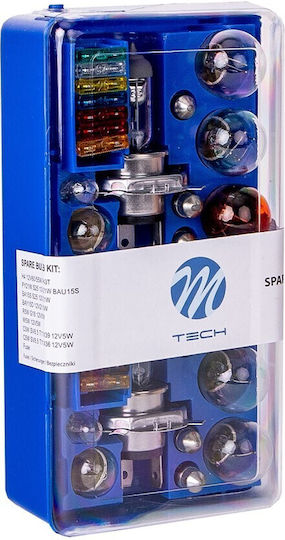 M-Tech Lamps Car H4 / P43T / S25 / P21W / BA15S / P21/5W / R5W / W5W / C5W Halogen 12V 32pcs