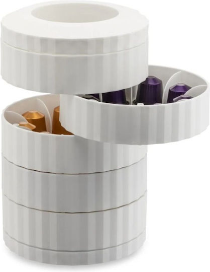 Alessi Plisse Θήκη Κάψουλες Espresso 5 Περιστρεφόμενα Ράφια 40 Θέσεων White Alessi Plisse Θήκη Κάψουλες Espresso 5 Περιστρεφόμενα Ράφια 40 Θέσεων White