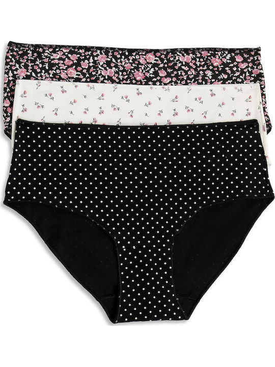 Midi Βαμβακερά Femei Slip 3Pack Multiple
