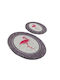 Rutschfest Set Badematten Synthetisch,Polyester/Cotton/Leather Oval CHILE1906 Gray/pink 2Stück