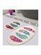 Rutschfest Set Badematten Synthetisch,Polyester/Cotton/Leather Oval FEATH6206 Multicolor 2Stück