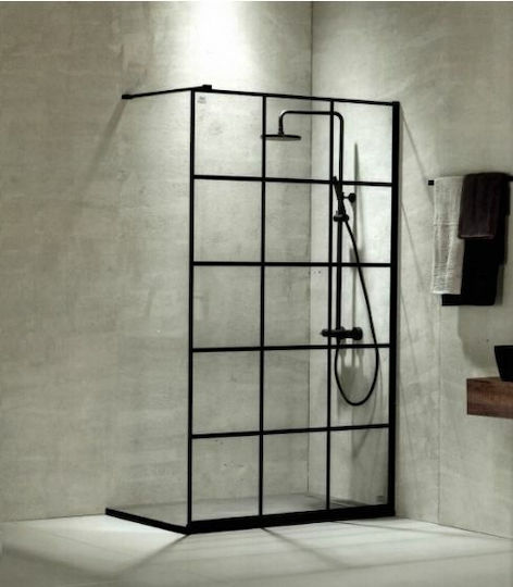 Devon Decor Διαχωριστικό Ντουζιέρας με Συρόμενη Πόρτα 70x200cm Mat Black
