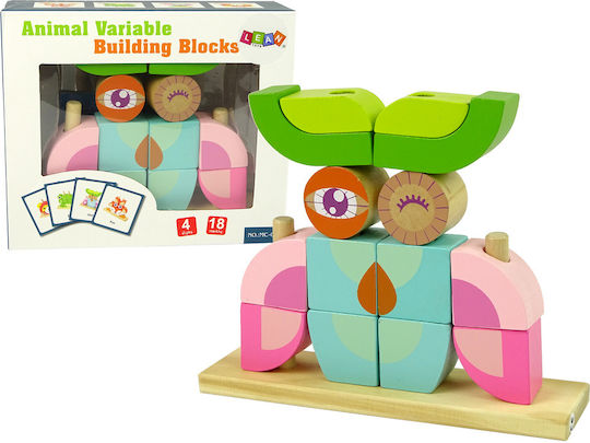 Lean Toys Jucărie de Stivuire din Lemn pentru 18++ Luni