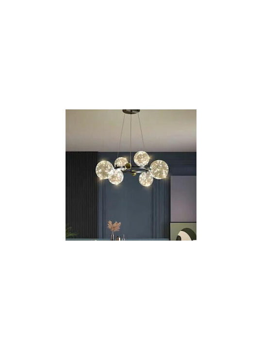 Lightplanet Lustră Transparent LED cu Alb Cald Lumină 80x80cm.