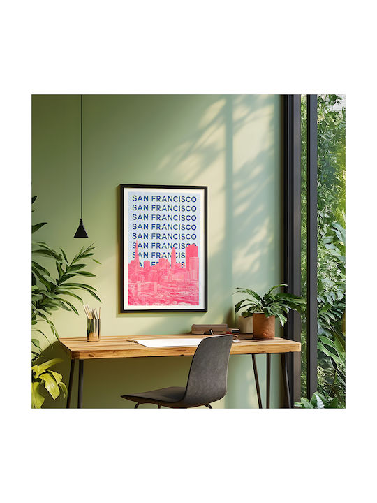 Poster San Francisco Pop Art Pst25516 21cm X 30cm Λευκή Ξύλινη Κορνίζα