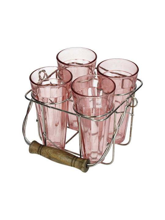 Selected by Pragmatic Set of Glasses White Wine / Liqueur/Ouzo / Coffee/Freddo made of Glass in Orange Color 4pcs