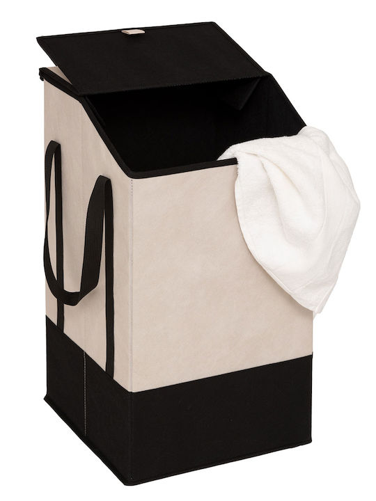 5Five Fabric Collapsible Laundry Basket 45lt with Cap 30x32x57cm Beige