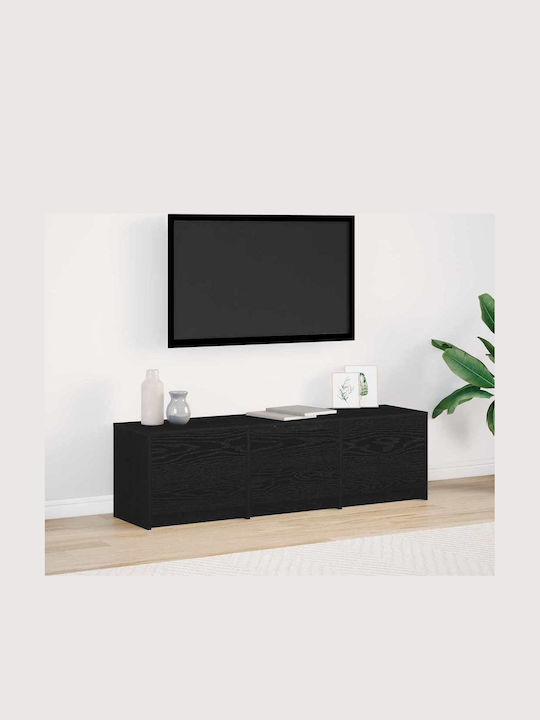 TV-Ständer mit LED-Beleuchtung Schwarze Eiche M...