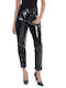 Angela Women's High-waisted Fabric Trousers Regular Fit Black