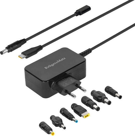 Kruger & Matz USB-C Universal Laptop Charger 45W 5V 3A for Universal Dell HP Lenovo Sony Samsung with Detachable Power Cord