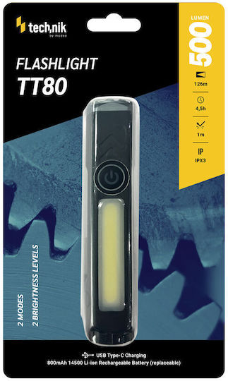 Technik Wiederaufladbar Taschenlampe LED IPX3 mit maximaler Helligkeit 500lm