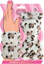 Leopard Microfiber Wrist Cuffs Set & Headband Vintage By Upper Canada