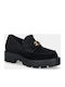 Leather Women's Loafers in Black Color