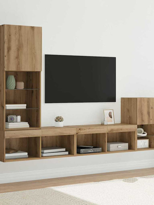 Σύνθετο Σαλονιού Artisan Oak με Φωτισμό