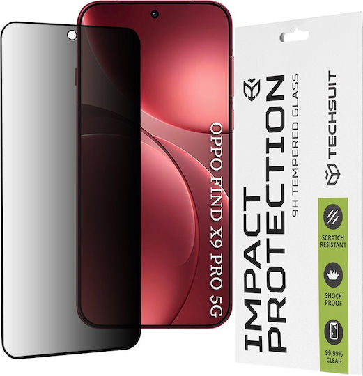 Techsuit Full Glue Privacy Full Face Стъклен Протектор (Oppo Find X9 Pro)