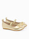 Kids Ballerinas with Hoop & Loop Closure Gold