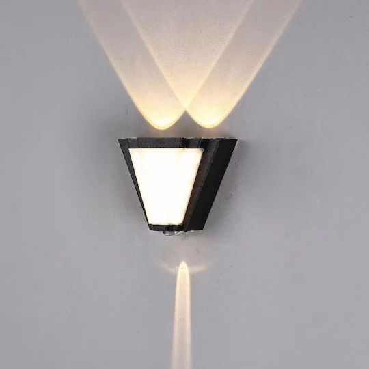 Lightplanet Μοντέρνο Φωτιστικό Τοίχου με Ενσωματωμένο LED Μαύρο