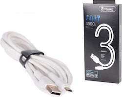 Royal Yourz 0468 Cablu De La USB Tip A M La Micro USB B M 3m Alb