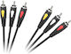 Audio Video Cabletech 3 Rca Cable 1m