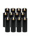 Lustră Decorativă Lumânare Negru 12buc