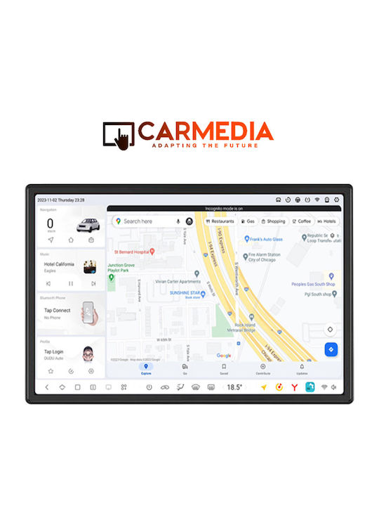 Carmedia Car Audio System for Fiat Panda 2003-2012 (Bluetooth/USB/WiFi/GPS/Apple-Carplay/Android-Auto) with Touch Screen 11.5"