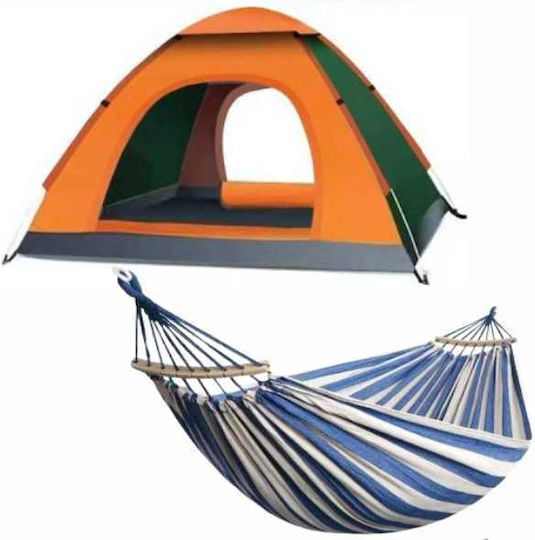 Cort Camping Igloo Portocaliu pentru 4 Persoane