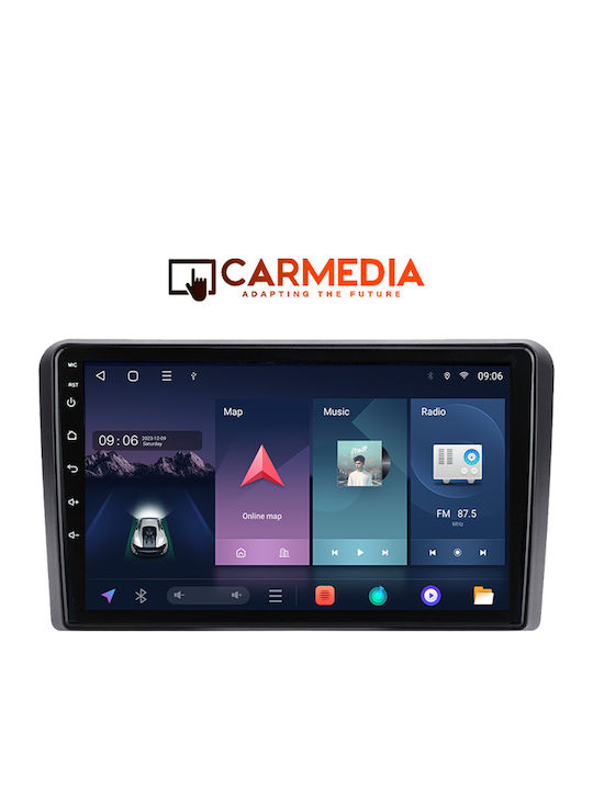 Carmedia Ηχοσύστημα Αυτοκινήτου για Fiat Panda 2003-2012 (Bluetooth/USB/WiFi/GPS/Apple-Carplay/Android-Auto) με Οθόνη Αφής 9"