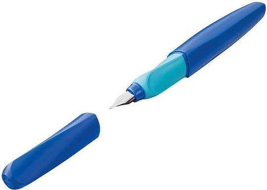 Pelikan Πένα Γραφής Medium Μπλε από Ατσάλι με Μπλε Μελάνι