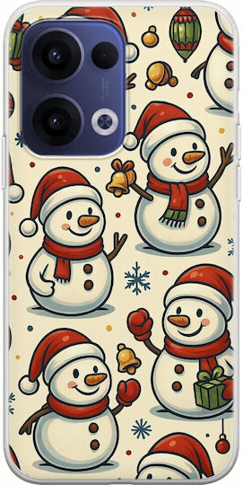 Festive Friends Snowman Oppo Reno 13 5g Flexible TPU Transparent Silicone