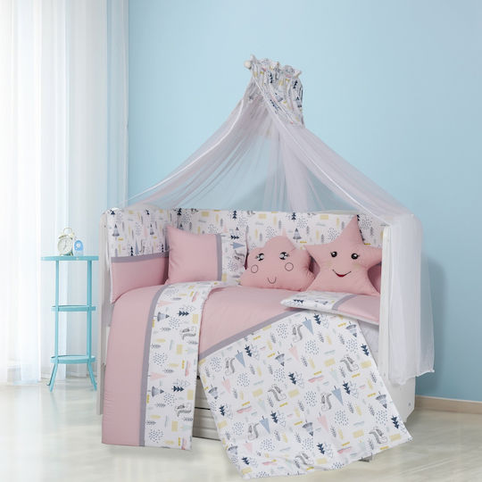 Baby Crib Bedding Set 11pcs Pink