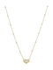 Vogue Necklace with design Heart from Gold Plated Silver with Zircon