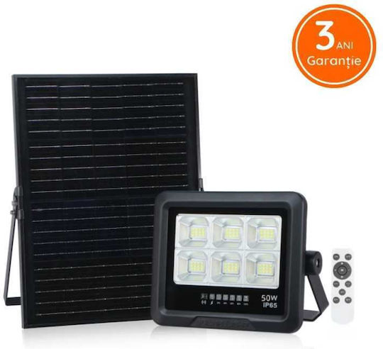 Lightplanet Ηλιακός Προβολέας LED 50W Ψυχρό Λευκό 6500K με Τηλεχειριστήριο