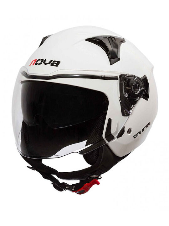 NOVA OF855 City Star Gloss White Κράνος Μηχανής...