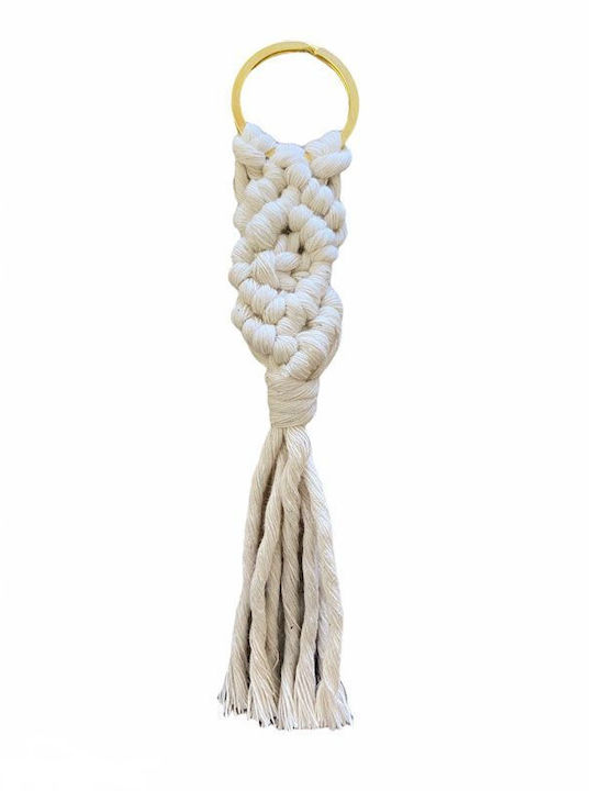 Beauty Home Μακραμε Μπρελοκ Premium 17 X 3 Cm Εκρού
