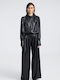 Damen Stoff Hose Schwarz