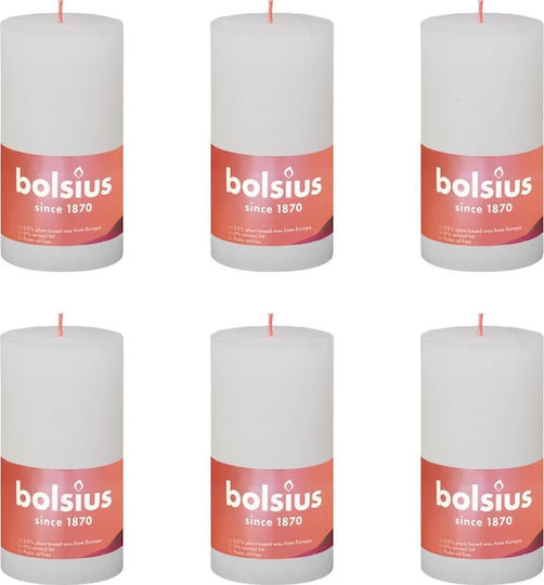 Bolsius Dekoratives Weißes Kerze 6Stücke