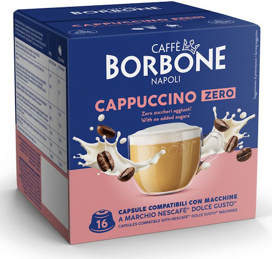 Caffe Borbone Capsules Cappuccino Compatible with Machine Dolce Gusto 16caps,tobolek