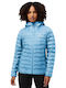 Women's Puffer Jacket Waterproof and Windproof for Winter with Hood Rds Blue