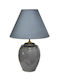 Ceramic Table Lamp with Gray Shade and Base