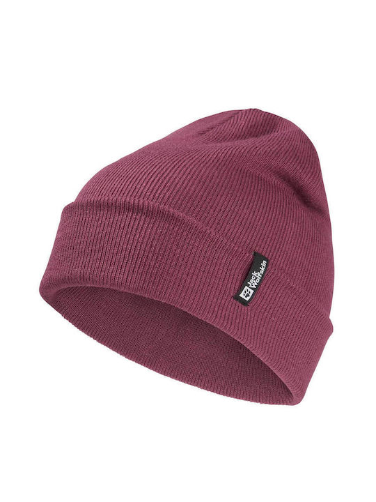 Beanie Unisex Σκούφος με Rib Πλέξη σε Μωβ χρώμα