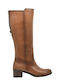 Leather Women's Boots Tabac Brown