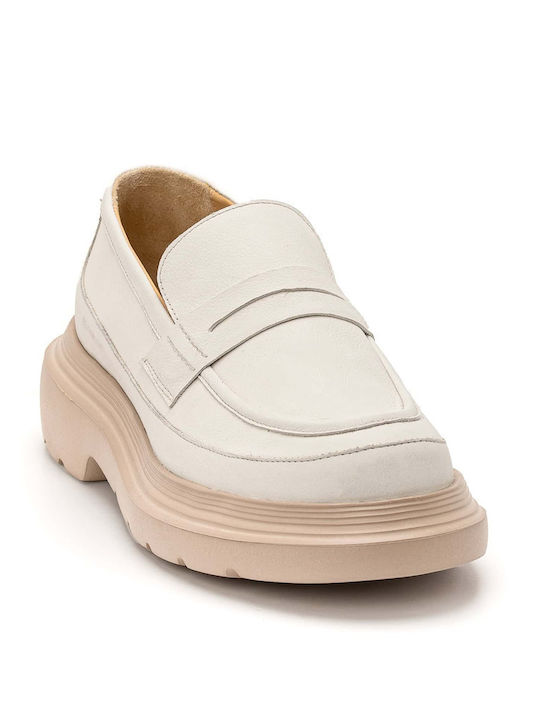 Δερμάτινα Ανδρικά Loafers σε Μπεζ Χρώμα