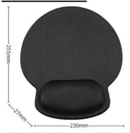 Mouse Pad (255mm) με Στήριξη Καρπού Μαύρο