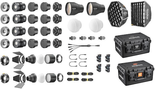 Godox 4-Light RGB Photography & Video Lighting Kit with Softbox