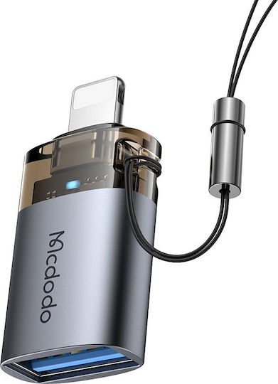 Mcdodo Конвертор Lightning / USB-A мъжки към Lightning / USB-A женски Черен 1бр OT-7390